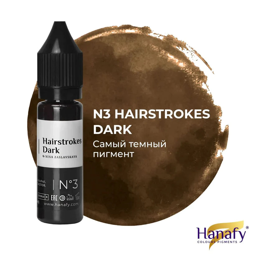 Pigmento Hanafy Hairstrokes N°3, Dark 15 ml.